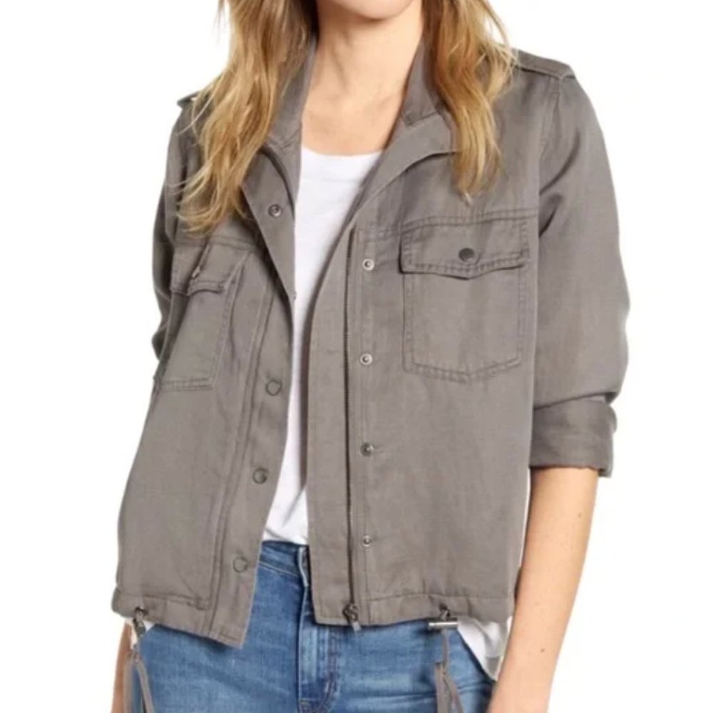 Rails Halifax Military Utility Drawstring Jacket Slate Size XS